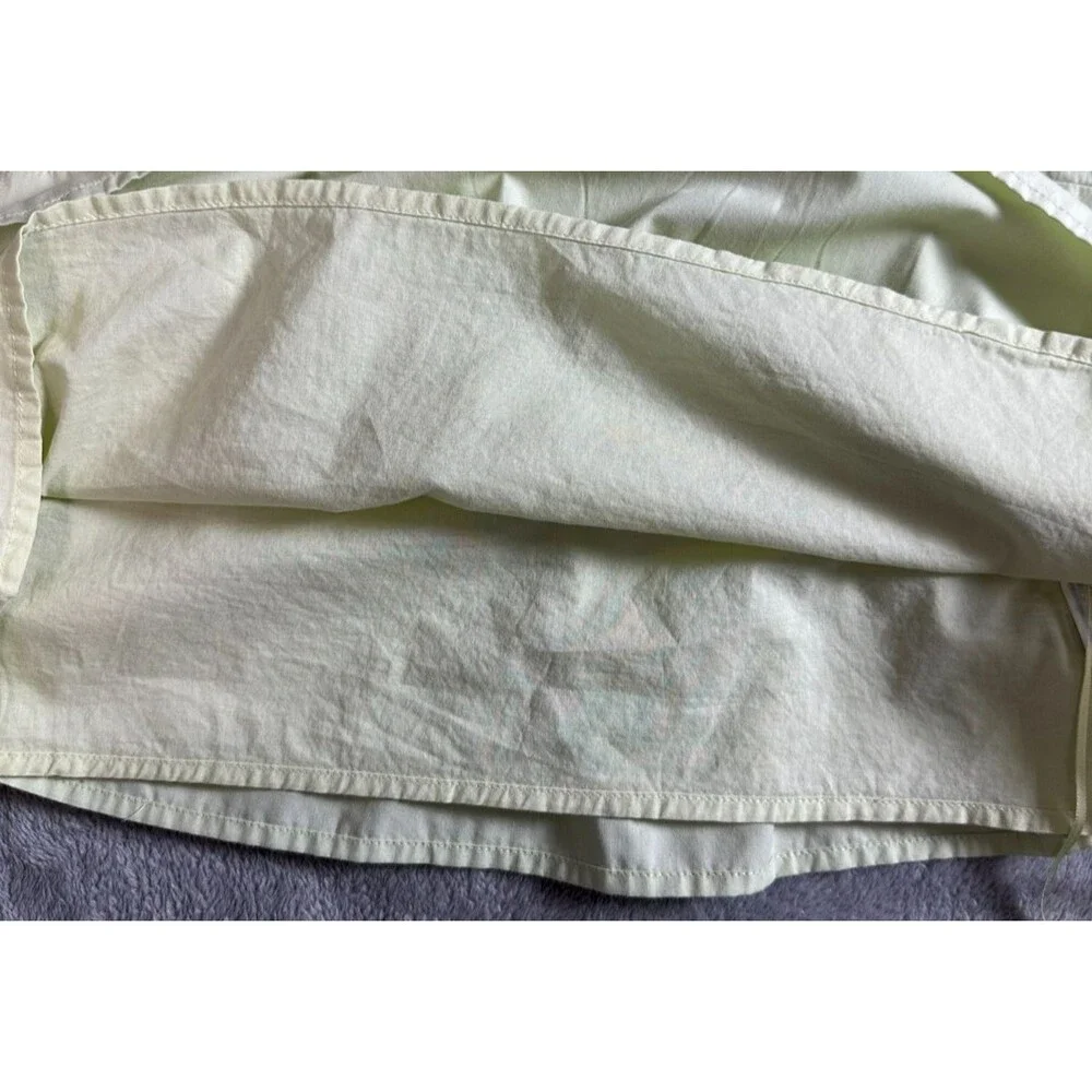 Abercrombie & Fitch Puff Sleeve Square Neck Tie Back Babydoll Top M Green Y2K